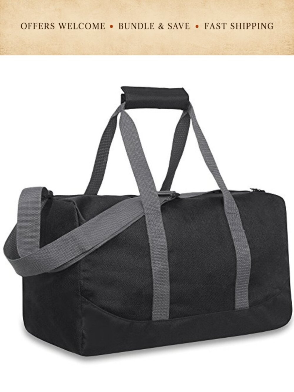 17 Inch Canvas Duffle Bag Travel Weekender Carry-On Overnight Gym Duffel